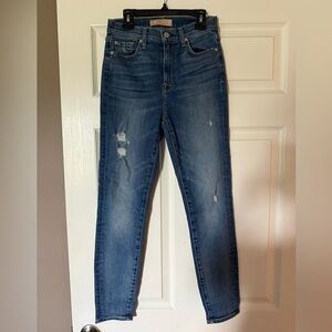7 For All Mankind Luxe Vintage High Waist Ankle Skinny Jeans Size 26